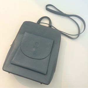 Vera Pelle Light Blue Leather Backpack